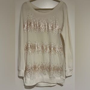Victoria's Secret Cream Sequin Sweatshirt
